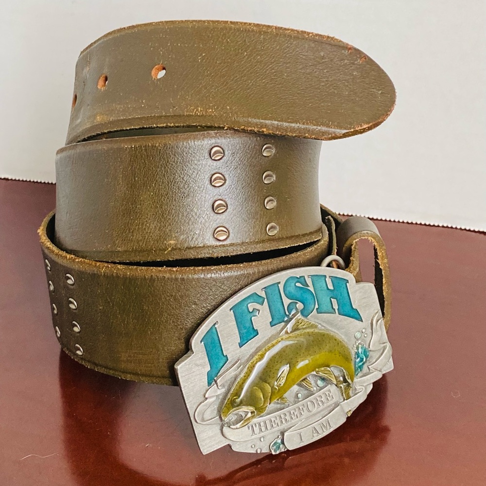 LEATHER ISLAND Bill Lavin with siskiyou buckle Belt Men's 36 (34"-41") - RARE!